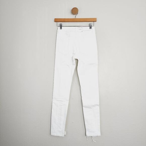 Neon Blonde Blondie Tie-Up Skinny Jeans White Denim Lace-Up Velvet Revolve 24 - Picture 5 of 9